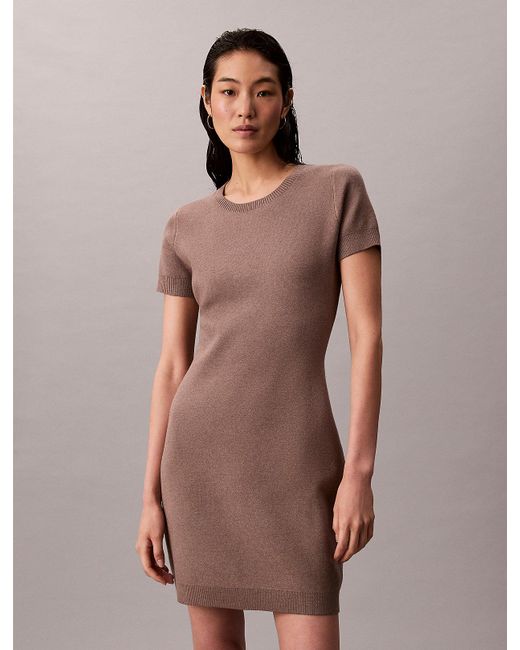 Calvin Klein Brown Tech Knit Dress