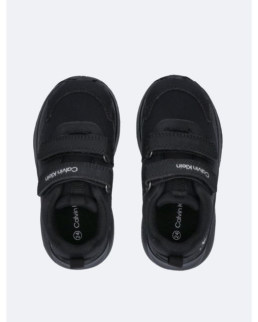 Calvin Klein Black Toddlers And Kids Velcro Trainers for men