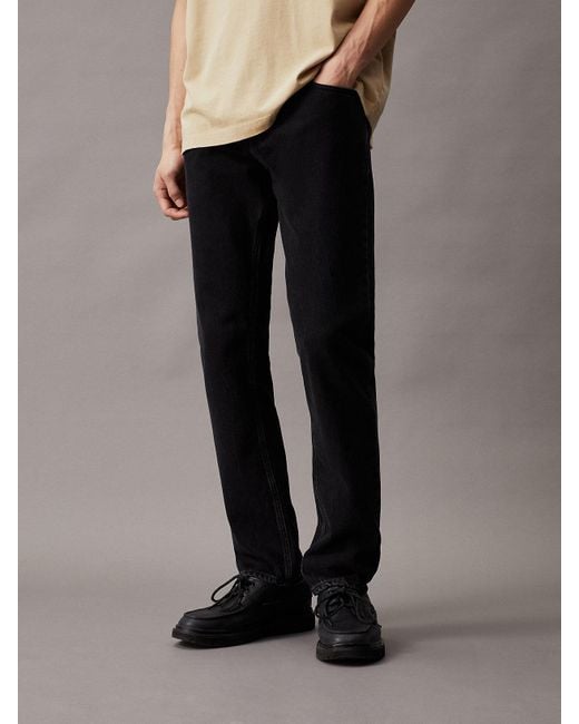 Calvin Klein Black Authentic Straight Jeans for men