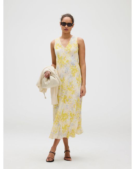 Calvin Klein Metallic Flared Viscose Printed Dress