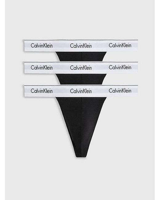 Calvin Klein 3-pack Strings - Modern Cotton in het Gray voor heren