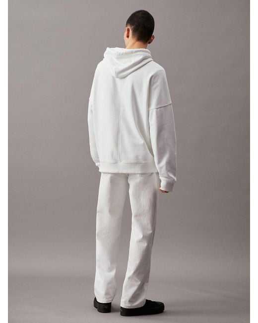 Sweat-shirt à capuche oversize avec monogramme Calvin Klein pour homme en coloris Gray