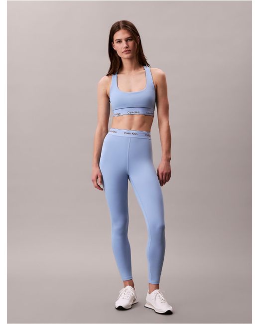 Calvin Klein Blue Quick-Dry High-Rise 7/8 Gym Leggings