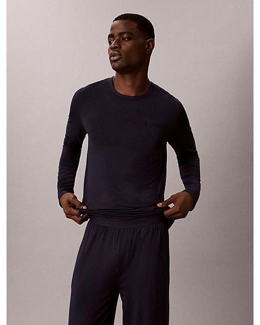 Calvin Klein Blue Pants Pyjama Set Ultra Soft Modal for men