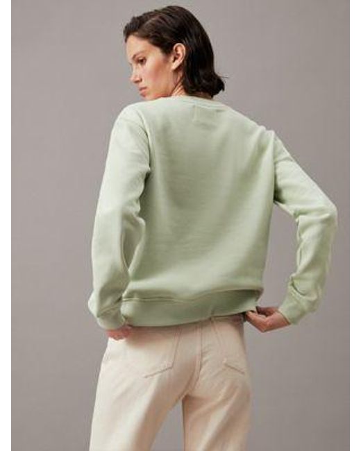 Calvin Klein Sweatshirt Van Fleece Katoenmix in het Green