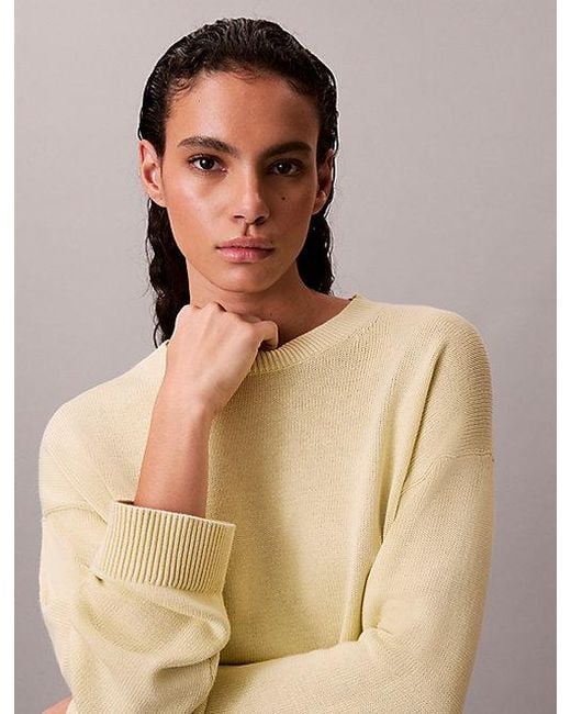 Calvin Klein Natural Jeans Cotton Relaxed Crewneck Jumper
