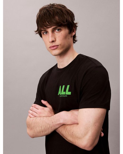 Calvin Klein Black All Graphic Relaxed T-Shirt for men