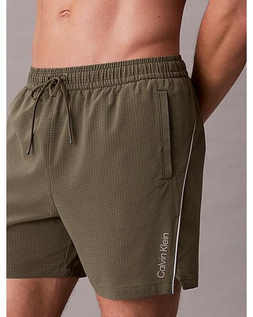 Calvin Klein Gray Medium Drawstring Swim Shorts Ck Tech for men