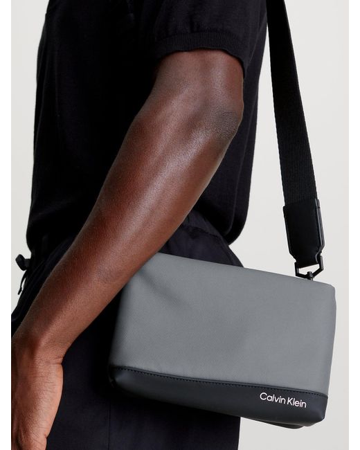 Calvin Klein Gray Convertible Crossbody Bag for men
