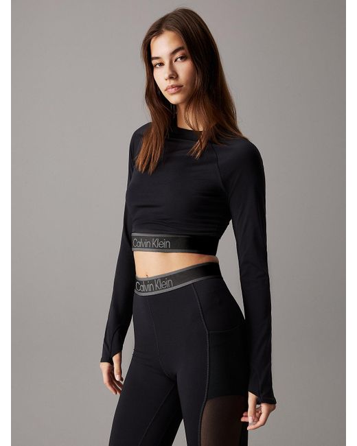 Best calvin klein crop top long sleeve Store Black Friday