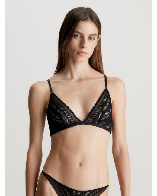 Calvin Klein Black Triangle Bra - Minimalist Lace