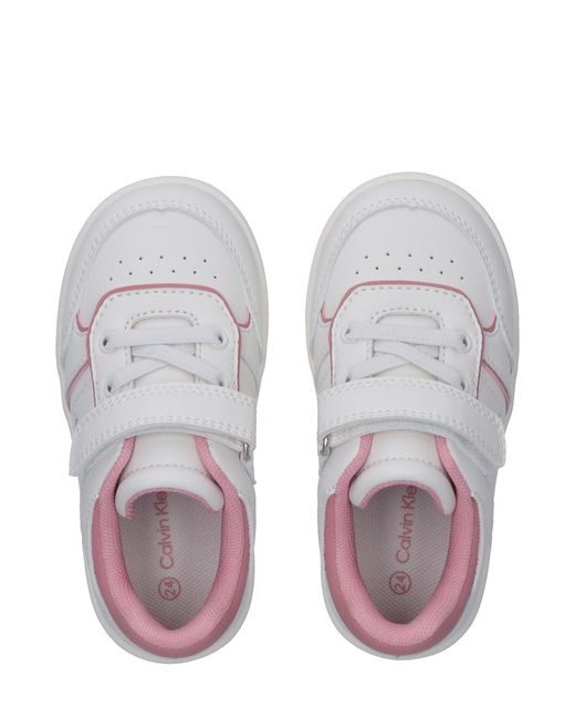 Calvin Klein White Toddlers And Kids Velcro Trainers