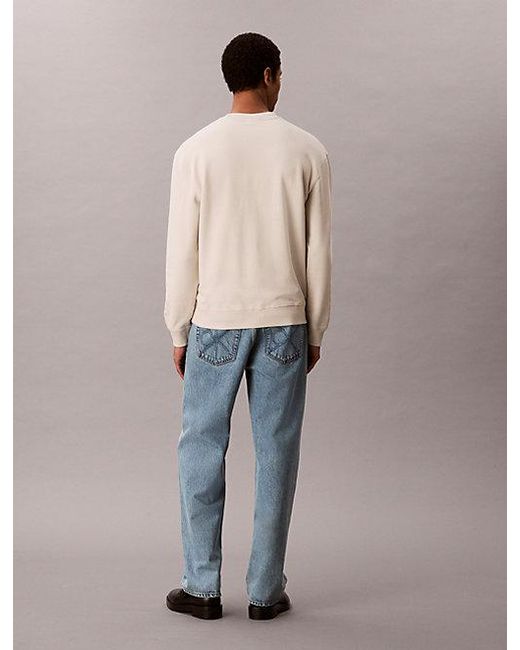 Calvin Klein Gray Jeans Relaxed Monogram Sweatshirt for men