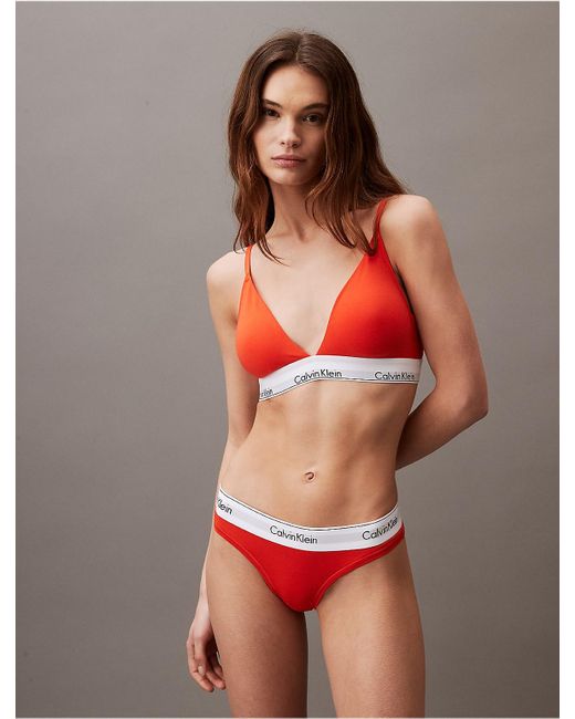Calvin Klein Red Icon Cotton Modal Lightly Lined Triangle Bralette