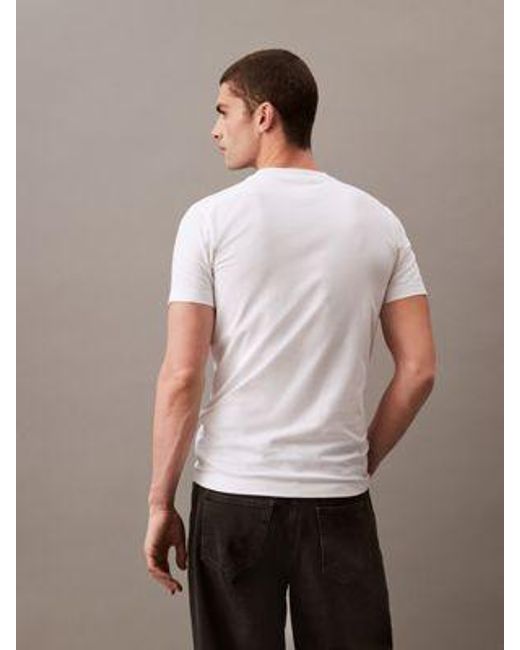 Calvin Klein Schmales Monogramm-T-Shirt - Pride in White für Herren