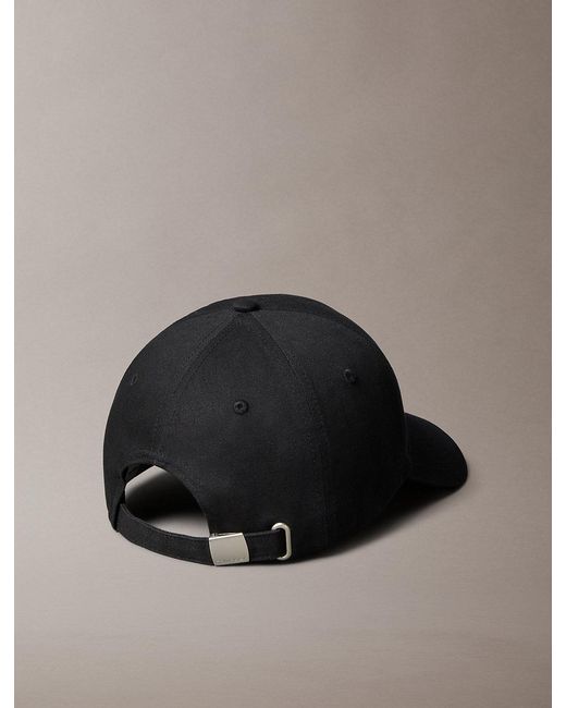 Calvin Klein Black Embroidered Monogram Logo Twill Cap for men