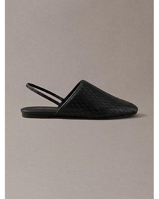 Calvin Klein Brown Leather Slingback Mules