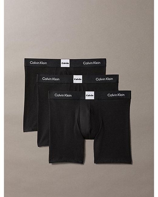 Pack de 3 bóxers sueltos largos - Icon Logo Graphic Calvin Klein de hombre de color Black