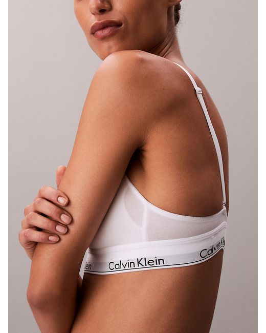 Calvin Klein White Lightly Lined Triangle Bralette