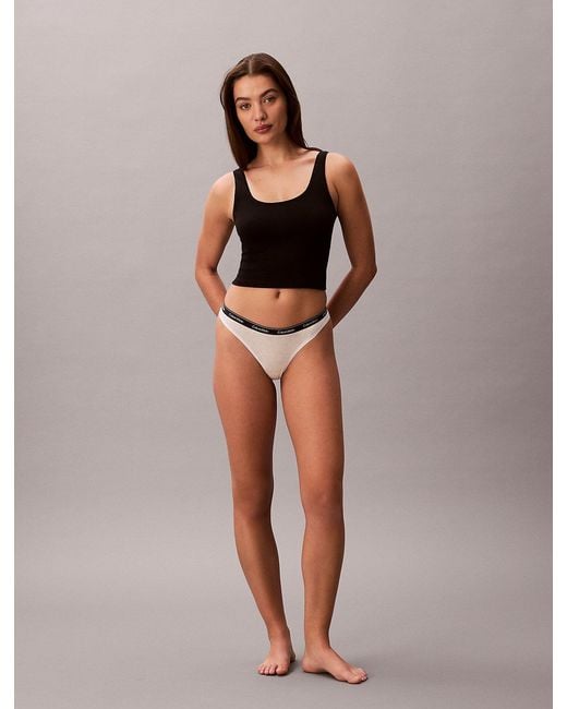Lot De 7 String Calvin Klein en coloris Metallic