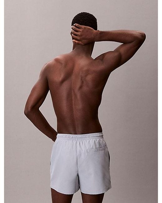Calvin Klein Brown Short Drawstring Swim Shorts Ck Monogram for men