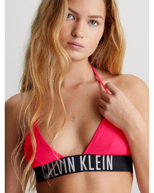Calvin Klein Red Micro Triangle Bikini Top - Intense Power