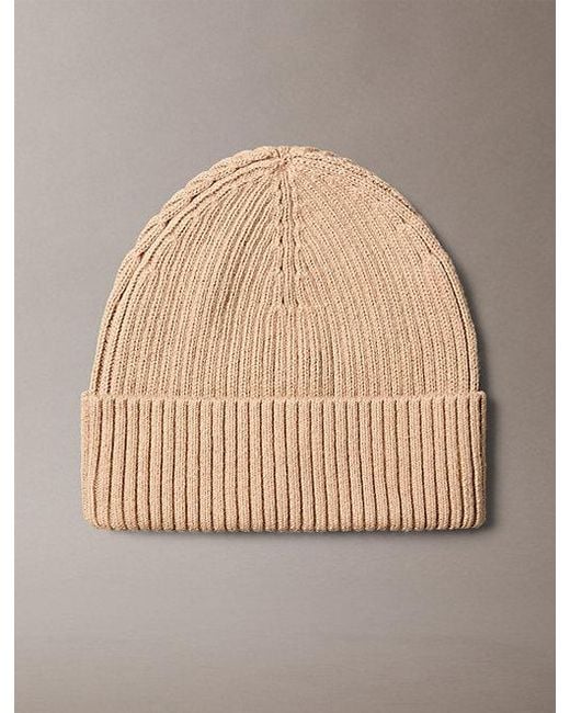 Calvin Klein Natural Logo Patch Rib Beanie