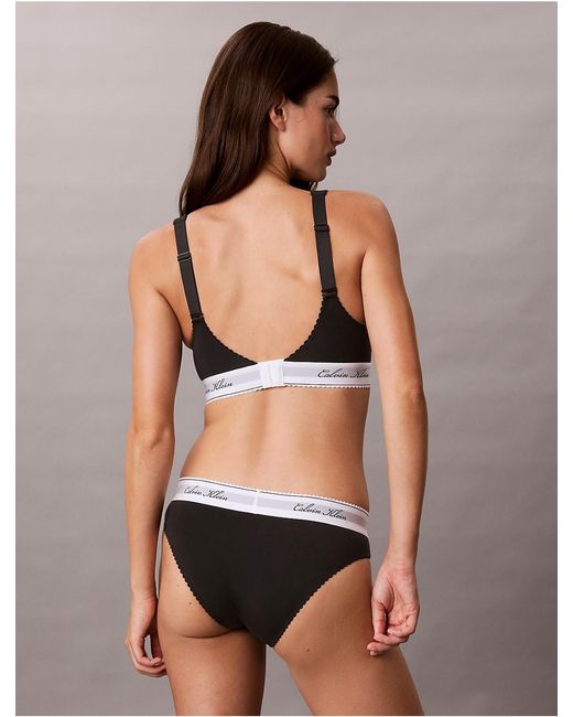 Calvin Klein Black Icon Cotton Modal Script Bikini