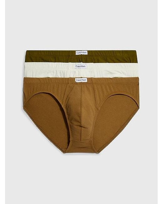 Pack de 3 slips Pure Cotton Calvin Klein de hombre de color Neutro Lyst