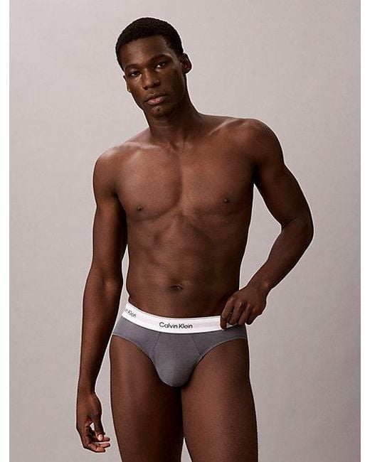 Calvin Klein Multicolor 3 Pack Hip Briefs Icon Cotton Stretch for men