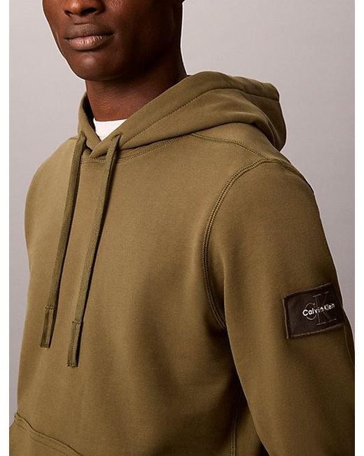 Calvin Klein Multicolor Jeans Cotton Terry Badge Hoodie for men