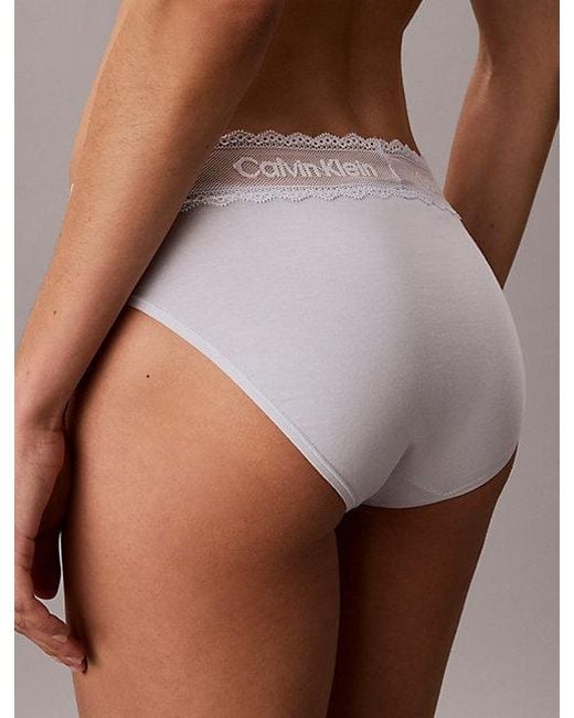 Calvin Klein Brown Bikini Briefs Cotton Lace