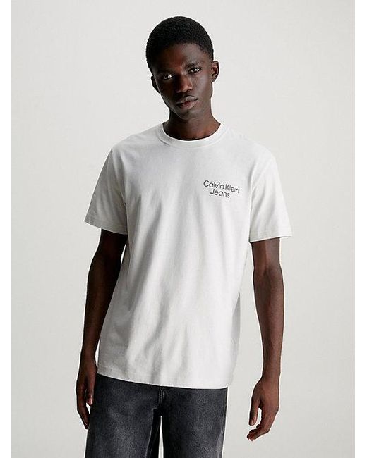 Calvin Klein T-shirt Met Grafische Print Achter in het White voor heren