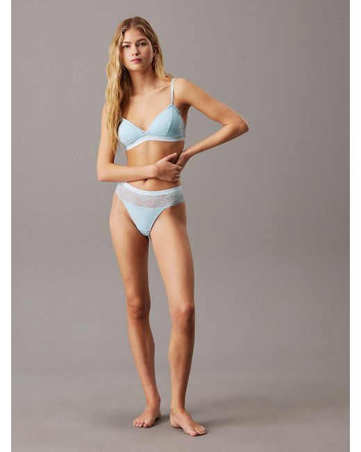 Calvin Klein Blue High Waisted Thong