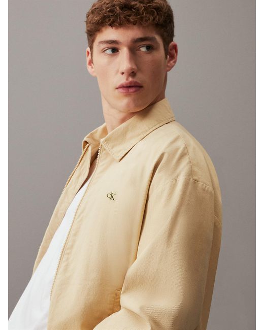 Veste zippée relaxed en coton Calvin Klein pour homme en coloris Natural