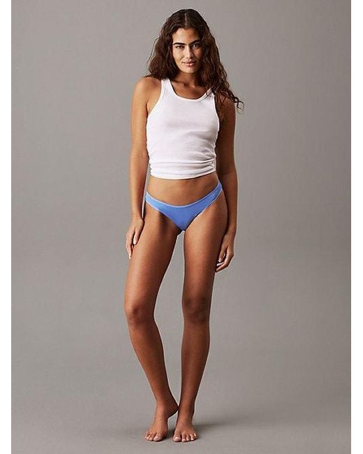 Calvin Klein White Low Rise Bikini Briefs Ideal Cotton