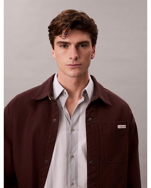 Giacca-Camicia Anni '90 di Calvin Klein in Purple da Uomo
