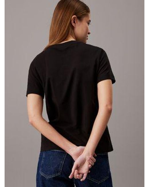 Camiseta con monograma Calvin Klein de color Black
