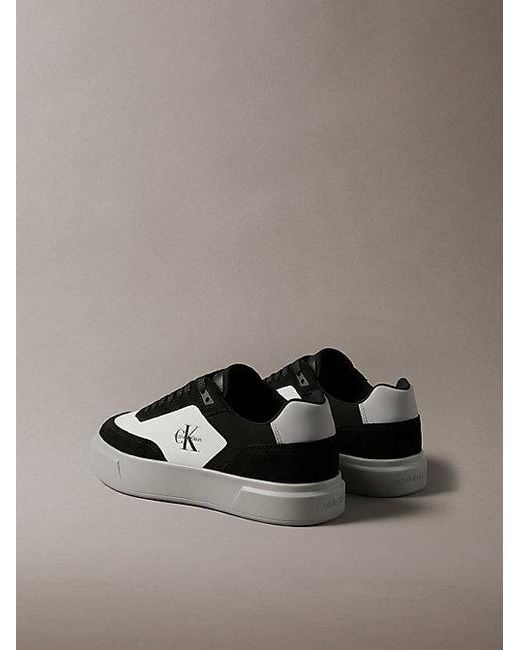 Calvin Klein Metallic Suede And Leather Signature Trainers