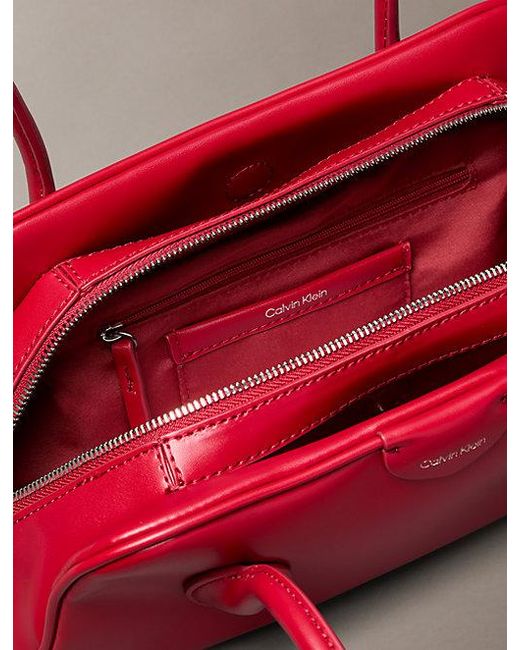 Calvin Klein Red Emblem Logo Shoulder Bag