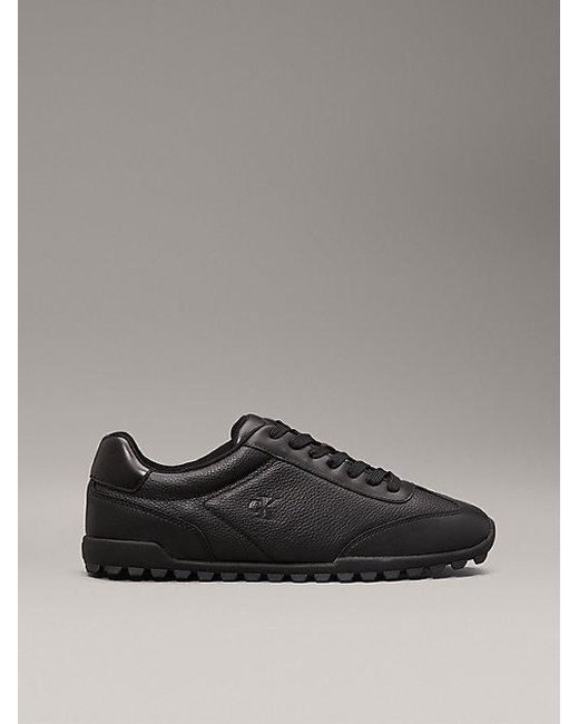 Zapatillas de piel de perfil bajo Calvin Klein de hombre de color Gray