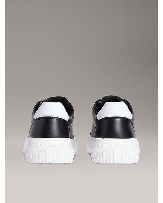 Calvin Klein Metallic Jeans Leather Trainers