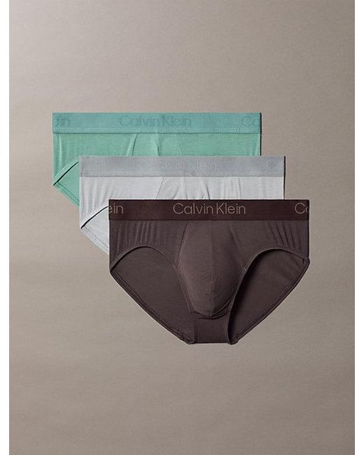 Calvin Klein 3-Pack Slips in het Gray voor heren