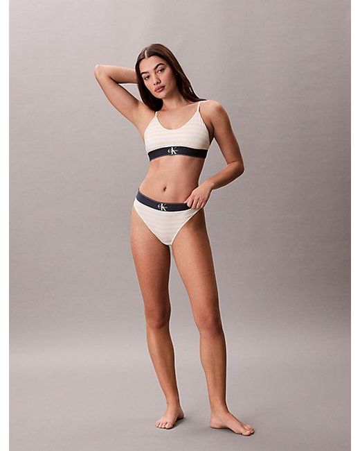 Calvin Klein Multicolor High Waist Bikini Briefs Graphic Monogram Microfibre Stretch