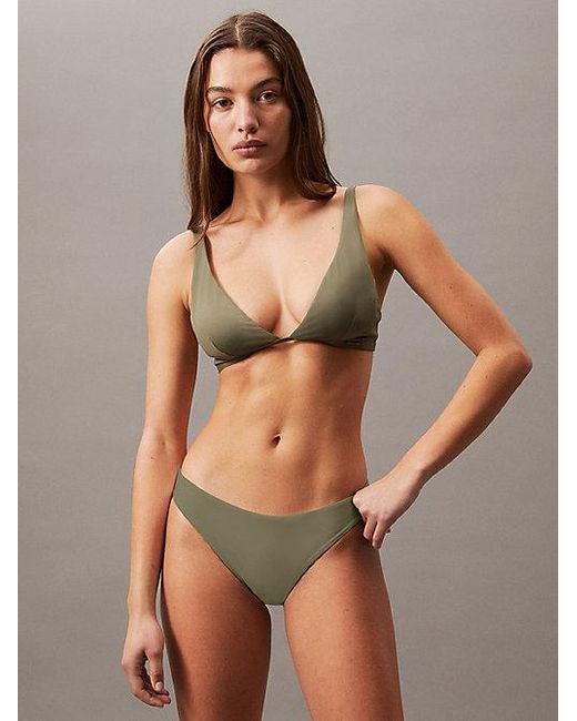 Parte de arriba de bikini de triángulo - CK Essentials Calvin Klein de color Brown