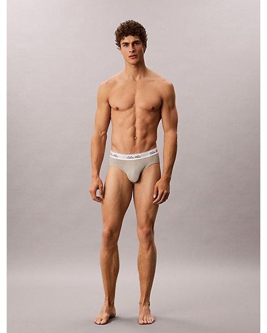 Calvin Klein Multicolor 3 Pack Hip Briefs Icon Cotton Stretch for men