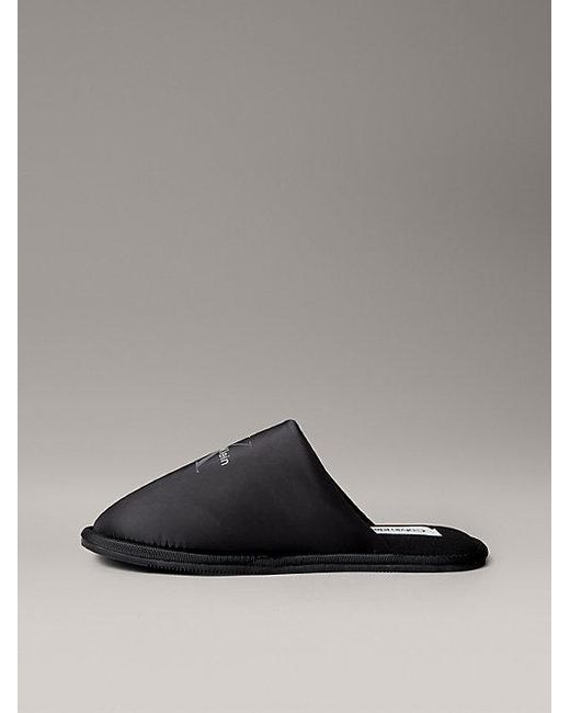 Calvin Klein Gray Signature Logo Hotel Slippers for men