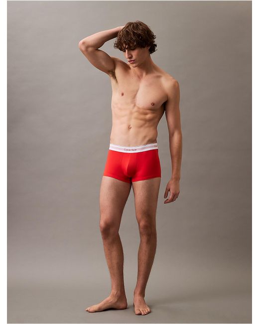Calvin Klein Gray Icon Modal Mesh 3-Pack Low Rise Trunk for men