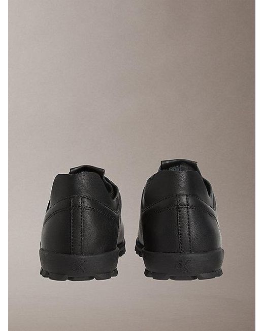 Calvin Klein Gray Jeans Leather Low Profile Runner Trainers