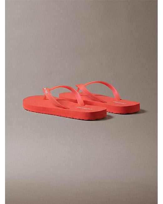 Calvin Klein Gray Rico Logo Flip Flops for men